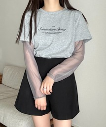 Cham.（チャム）の「レイヤード風プリントTシャツ（Tシャツ/カットソー）」