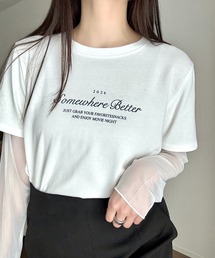 Cham.（チャム）の「レイヤード風プリントTシャツ（Tシャツ/カットソー）」