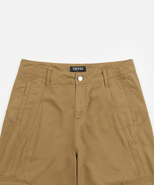 TOFFEE（トフィー）の「カーブド切り替えカーゴパンツ（BEIGE）（その他パンツ・メンズ・その他・SMALL/MEDIUM/LARGE/X-LARGE）」の3枚目の写真