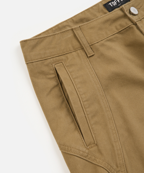 TOFFEE（トフィー）の「カーブド切り替えカーゴパンツ（BEIGE）（その他パンツ・メンズ・その他・SMALL/MEDIUM/LARGE/X-LARGE）」の4枚目の写真