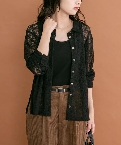ITEMS URBANRESEARCH(アイテムズ アーバンリサーチ)の「襟付きレースシャツ(シャツ/ブラウス・レディース・ブラック/ボルドー/オフホワイト・FREE)」の3枚目の写真