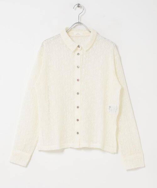 ITEMS URBANRESEARCH(アイテムズ アーバンリサーチ)の「襟付きレースシャツ(シャツ/ブラウス・レディース・ブラック/ボルドー/オフホワイト・FREE)」の4枚目の写真