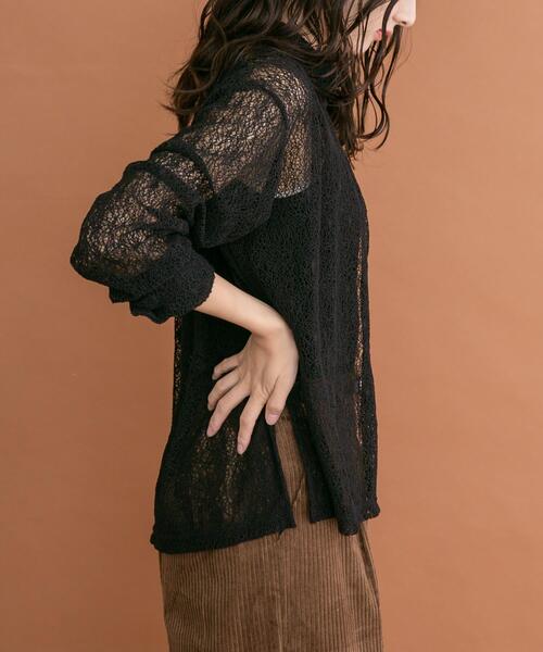 ITEMS URBANRESEARCH(アイテムズ アーバンリサーチ)の「襟付きレースシャツ(シャツ/ブラウス・レディース・ブラック/ボルドー/オフホワイト・FREE)」の6枚目の写真
