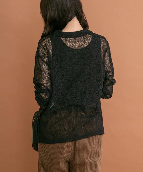 ITEMS URBANRESEARCH(アイテムズ アーバンリサーチ)の「襟付きレースシャツ(シャツ/ブラウス・レディース・ブラック/ボルドー/オフホワイト・FREE)」の8枚目の写真