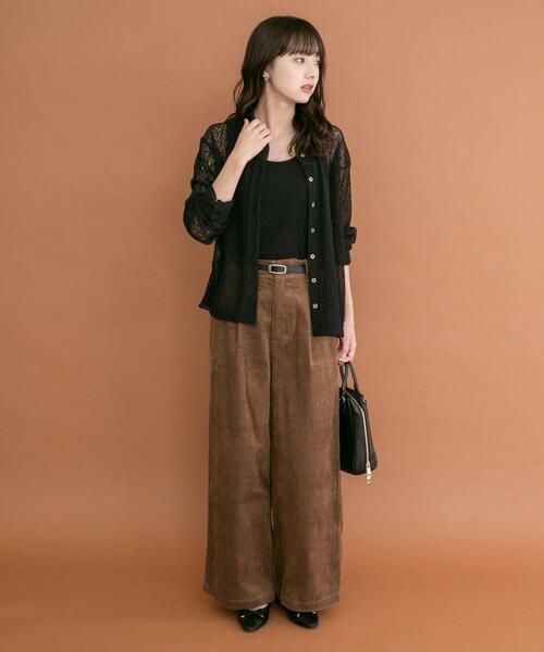 ITEMS URBANRESEARCH(アイテムズ アーバンリサーチ)の「襟付きレースシャツ(シャツ/ブラウス・レディース・ブラック/ボルドー/オフホワイト・FREE)」の20枚目の写真