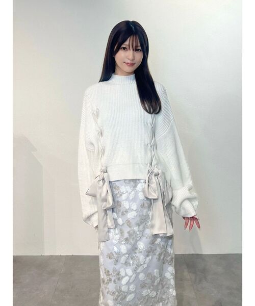 MERCURYDUO(マーキュリーデュオ)の「3Dエンブロイダリータイトスカート(スカート・レディース・ブルー/ピンク・MEDIUM/SMALL)」の14枚目の写真