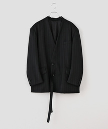 NOBLE（ノーブル）の「UJOH/ウジョー W Belt 2BS JKT（ノーカラージャケット）」