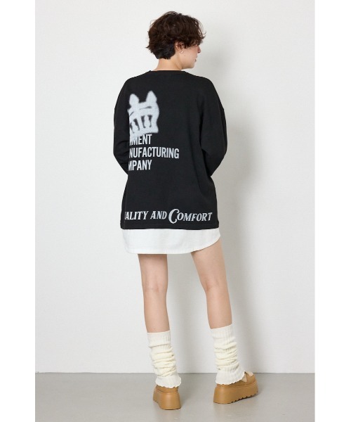 RODEO CROWNS WIDE BOWL（ロデオクラウンズワイドボウル）の「フェイクレイヤードニットワンピース（ワンピース・レディース・グレー×ホワイト/カーキ/ブラック・FREE）」の9枚目の写真