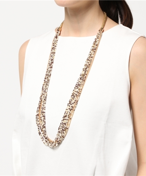 ACC.（エーシーシー.）の「ボリュームビーズカラーネックレス（ネックレス・レディース・オレンジ/ブラウン・FREE）」の5枚目の写真