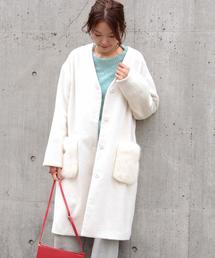 Another Edition | 【WEB店舗限定】シャギーノーカラーコート/ aeBFC SHAGGY NO/COL CT(チェスターコート)