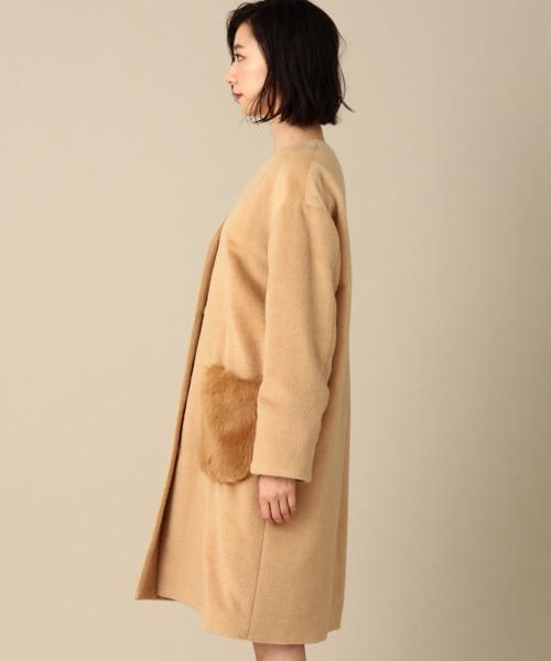 Another Edition（アナザーエディション）の「【WEB店舗限定】シャギーノーカラーコート/ aeBFC SHAGGY NO/COL CT◆（チェスターコート・レディース・オフホワイト/ブラック/ベージュ・SMALL/MEDIUM）」の17枚目の写真