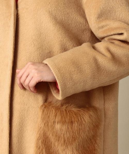 Another Edition（アナザーエディション）の「【WEB店舗限定】シャギーノーカラーコート/ aeBFC SHAGGY NO/COL CT◆（チェスターコート・レディース・オフホワイト/ブラック/ベージュ・SMALL/MEDIUM）」の21枚目の写真