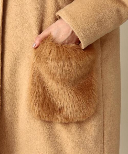 Another Edition（アナザーエディション）の「【WEB店舗限定】シャギーノーカラーコート/ aeBFC SHAGGY NO/COL CT◆（チェスターコート・レディース・オフホワイト/ブラック/ベージュ・SMALL/MEDIUM）」の22枚目の写真