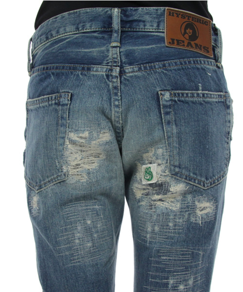 HYSTERIC GLAMOUR（ヒステリックグラマー）の「NOBU REMAKE加工デニム7分丈スリムPT*（デニムパンツ・レディース・インディゴブルー/ライトインディゴブルー・XX-SMALL/X-SMALL/SMALL/MEDIUM）」の6枚目の写真