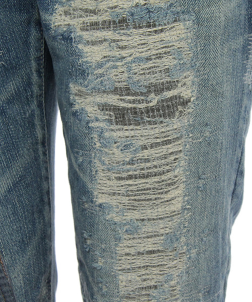 HYSTERIC GLAMOUR（ヒステリックグラマー）の「NOBU REMAKE加工デニム7分丈スリムPT*（デニムパンツ・レディース・インディゴブルー/ライトインディゴブルー・XX-SMALL/X-SMALL/SMALL/MEDIUM）」の13枚目の写真