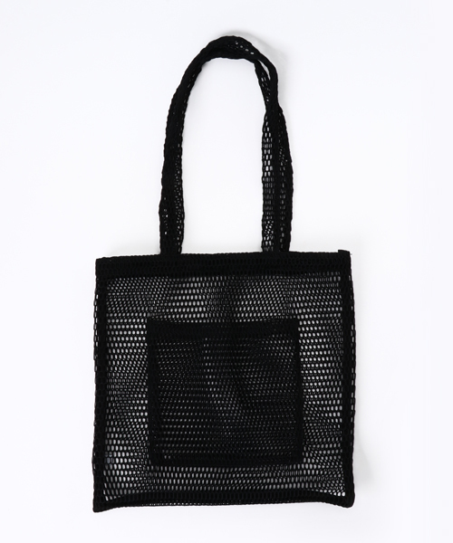 WEGO（ウィゴー）の「WEGO/メッシュトートバッグ（トートバッグ・レディース・グレー/ホワイト/サックスブルー/ブラック・FREE）」の5枚目の写真