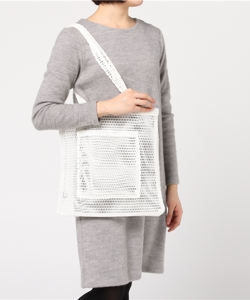 WEGO（ウィゴー）の「WEGO/メッシュトートバッグ（トートバッグ・レディース・グレー/ホワイト/サックスブルー/ブラック・FREE）」の9枚目の写真