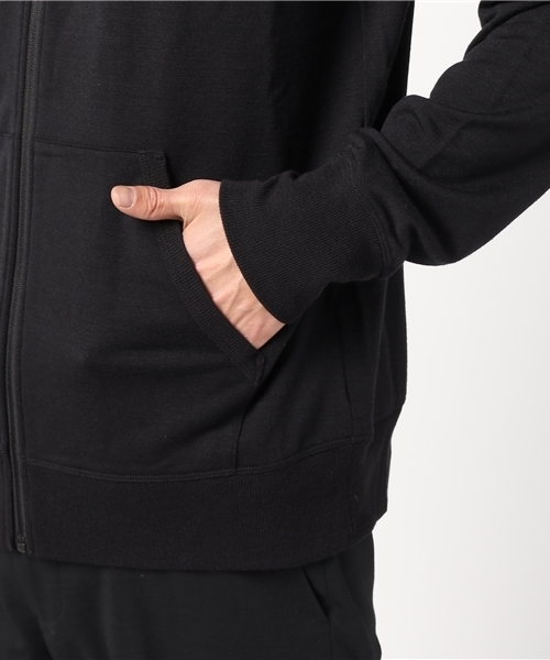 SN super.natural(スーパーナチュラル)の「SN super.natural: 『ESSENTIAL HOODY』ジップ パーカー(パーカー・メンズ・ブラック/ネイビー・LARGE/SMALL/MEDIUM)」の7枚目の写真