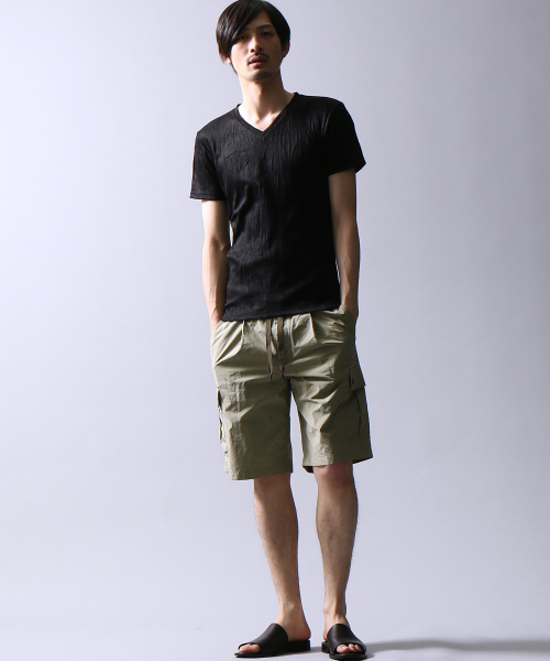 5351 POUR LES HOMMES（ゴーサンゴーイチプールオム）の「リップストップショートカーゴパンツ（カーゴパンツ・メンズ・ブラック/カーキ・46/44/48）」の4枚目の写真