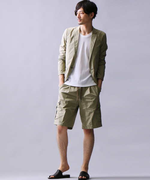 5351 POUR LES HOMMES（ゴーサンゴーイチプールオム）の「リップストップショートカーゴパンツ（カーゴパンツ・メンズ・ブラック/カーキ・46/44/48）」の3枚目の写真