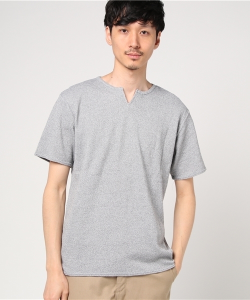 Vibgyor ヴィブジョー の Vibgyor Select 鹿の子 キーネックtシャツ Bg Tシャツ カットソー Wear