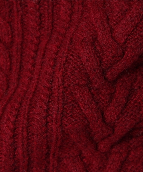 CIAOPANIC（チャオパニック）の「【Ciaopanic】アランクルーP/O（ニット/セーター・メンズ・ブラック/アイボリー/ワインレッド・MEDIUM/LARGE）」の6枚目の写真