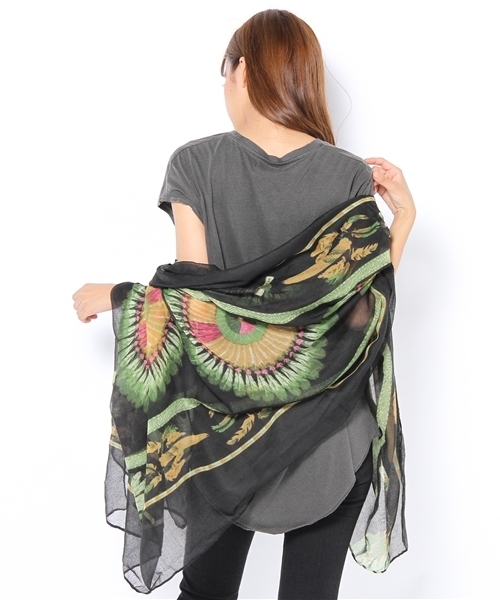 goa（ゴア）の「ネイティブフェザーストール付ドルマンT/SH　SET（Tシャツ/カットソー・レディース・ブラック/ベージュ/オレンジ・FREE）」の5枚目の写真