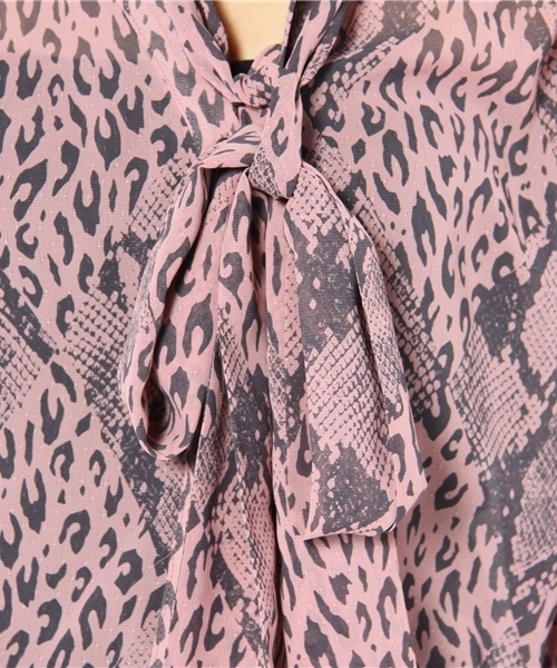 極美品！ HYSTERIC GLAMOUR パイソン柄 ボウタイブラウス