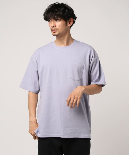 STYLEBLOCK（スタイルブロック）の「サイドジップポケット付きビッグシルエット半袖Tシャツ（Tシャツ/カットソー・メンズ・オフホワイト/杢グレー/ブラック/ピンク/ネイビー/ラベンダー・M/L）」の5枚目の写真
