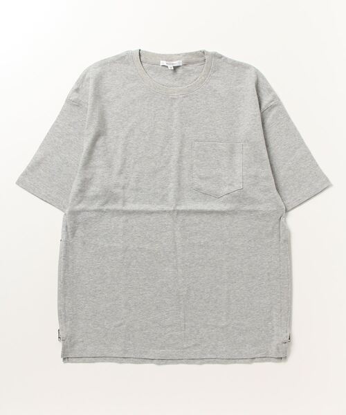 STYLEBLOCK（スタイルブロック）の「サイドジップポケット付きビッグシルエット半袖Tシャツ（Tシャツ/カットソー・メンズ・オフホワイト/杢グレー/ブラック/ピンク/ネイビー/ラベンダー・M/L）」の4枚目の写真