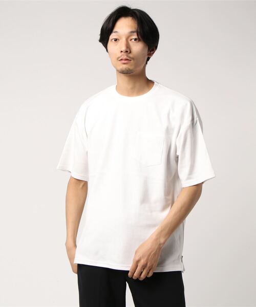 STYLEBLOCK（スタイルブロック）の「サイドジップポケット付きビッグシルエット半袖Tシャツ（Tシャツ/カットソー・メンズ・オフホワイト/杢グレー/ブラック/ピンク/ネイビー/ラベンダー・M/L）」の2枚目の写真