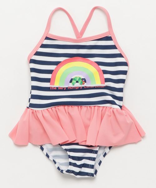 Eric Carle エリックカール の はらぺこあおむし スイムワンピース レインボー柄 水着 Wear
