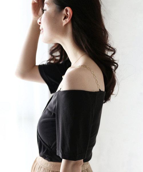 cawaii（カワイイ）の「サークルストラップのオフショルダートップス（Tシャツ/カットソー・レディース・ブラック・FREE）」の10枚目の写真