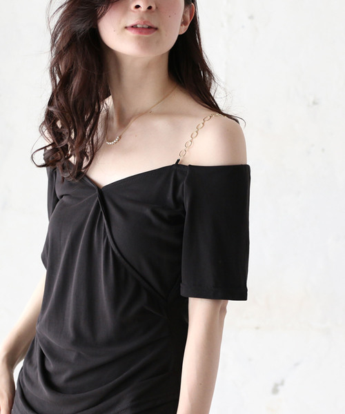cawaii（カワイイ）の「サークルストラップのオフショルダートップス（Tシャツ/カットソー・レディース・ブラック・FREE）」の12枚目の写真