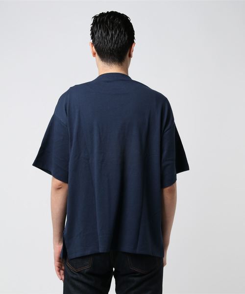 WEGO（ウィゴー）の「WEGO/サイドスリットビッグシルエットTシャツ（Tシャツ/カットソー・メンズ・ネイビー/オレンジ/ライトピンク/ライトパープル/ベージュ/ホワイト/ブラック・MEDIUM/SMALL/LARGE）」の9枚目の写真