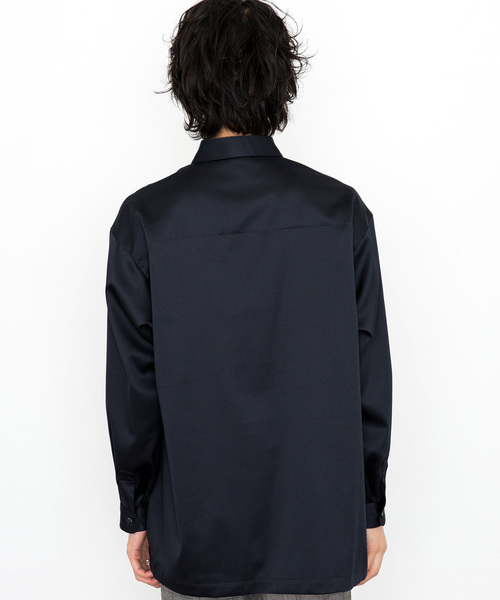 STUDIOUS(ステュディオス)の「【STUDIOUS】パウダーサテンビッグシルエットシャツ(シャツ/ブラウス・メンズ・ブラック/ベージュ/ネイビー/カーキ・1/2/3)」の5枚目の写真