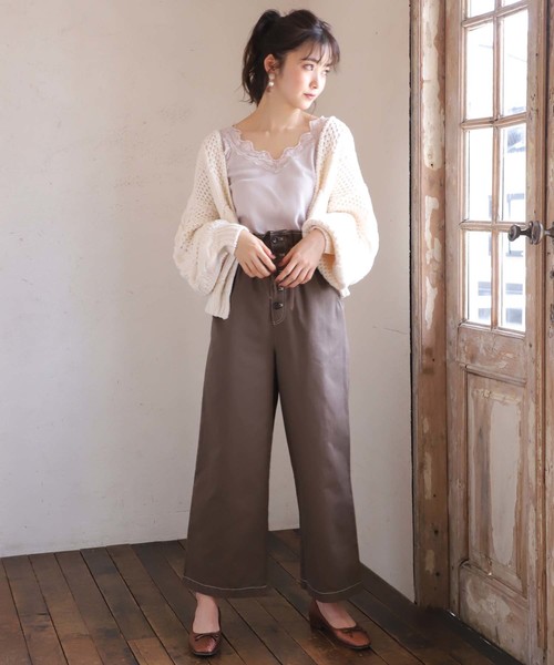 one after another NICE CLAUP（ワンアフターアナザーナイスクラップ）の「ドロストパンツ（その他パンツ・レディース・アイボリー/ブラック/グレー系その他/ブラウン・FREE）」の5枚目の写真