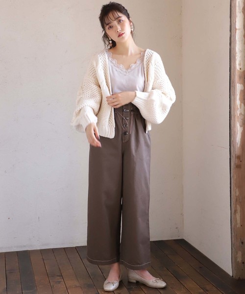 one after another NICE CLAUP（ワンアフターアナザーナイスクラップ）の「ドロストパンツ（その他パンツ・レディース・アイボリー/ブラック/グレー系その他/ブラウン・FREE）」の6枚目の写真