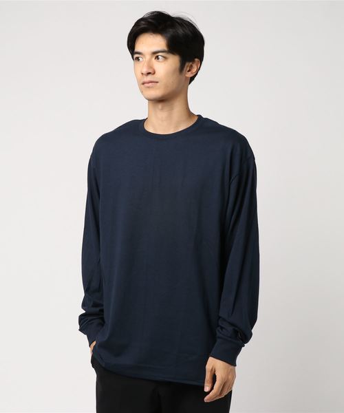 Champion（チャンピオン）の「Champion/チャンピオン　ビックシルエット無地ロンＴ（Tシャツ/カットソー・メンズ・ホワイト/ブラック/グレー/ネイビー/ロイヤルブルー/レッド・S/M/L/XL）」の11枚目の写真