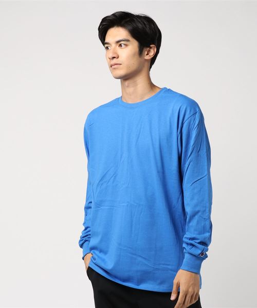 Champion（チャンピオン）の「Champion/チャンピオン　ビックシルエット無地ロンＴ（Tシャツ/カットソー・メンズ・ホワイト/ブラック/グレー/ネイビー/ロイヤルブルー/レッド・S/M/L/XL）」の10枚目の写真
