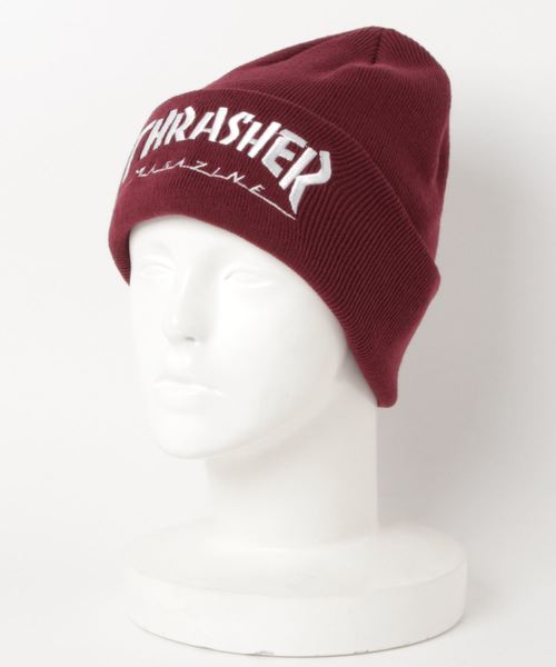 THRASHER(スラッシャー)の「MAG LOGO KNIT BEANIE/スラッシャー ニットキャップ ビーニー 帽子(ニットキャップ/ビーニー・メンズ・ホワイト/ブラック/グレー/ネイビー/グリーン/バーガンディー・FREE)」の6枚目の写真