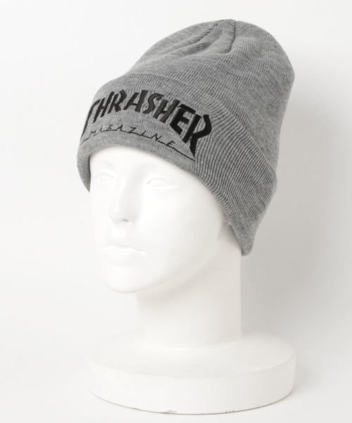 THRASHER(スラッシャー)の「MAG LOGO KNIT BEANIE/スラッシャー ニットキャップ ビーニー 帽子(ニットキャップ/ビーニー・メンズ・ホワイト/ブラック/グレー/ネイビー/グリーン/バーガンディー・FREE)」の4枚目の写真