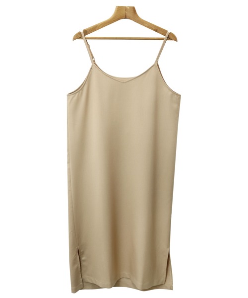 andme（アンドミー）の「きれいめツイルVネックキャミワンピース（ワンピース・レディース・グレー系その他/ベージュ系その他/ダークカーキ/ブラック/ネイビー・M）」の8枚目の写真