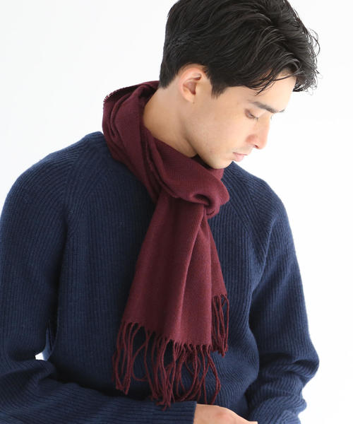 coen（コーエン）の「ヘリンボーンマフラー（マフラー・メンズ・ネイビー/ブラック/ワインレッド/ダークグリーン・FREE）」の4枚目の写真