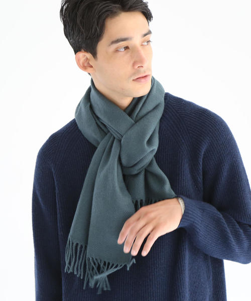 coen（コーエン）の「ヘリンボーンマフラー（マフラー・メンズ・ネイビー/ブラック/ワインレッド/ダークグリーン・FREE）」の2枚目の写真