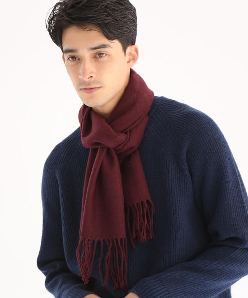 coen（コーエン）の「ヘリンボーンマフラー（マフラー・メンズ・ネイビー/ブラック/ワインレッド/ダークグリーン・FREE）」の10枚目の写真