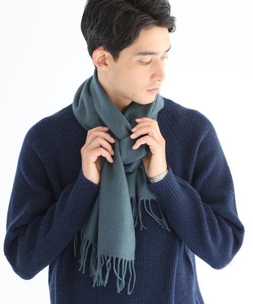 coen（コーエン）の「ヘリンボーンマフラー（マフラー・メンズ・ネイビー/ブラック/ワインレッド/ダークグリーン・FREE）」の11枚目の写真