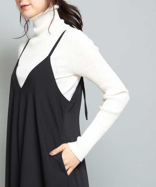 qualite(カリテ)の「キャミオールインワン(ワンピース・レディース・ブラック/ベージュ・38/36)」の11枚目の写真