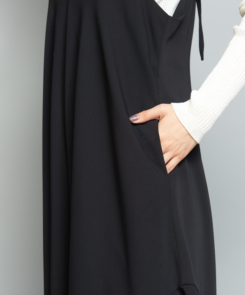 qualite(カリテ)の「キャミオールインワン(ワンピース・レディース・ブラック/ベージュ・38/36)」の9枚目の写真