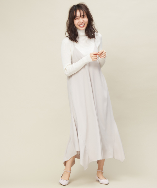 qualite(カリテ)の「キャミオールインワン(ワンピース・レディース・ブラック/ベージュ・38/36)」の8枚目の写真